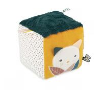 Kaloo Cube sensoriel Stimuli – Jouet d'éveil multicolore 6 faces tissu et bois FSC