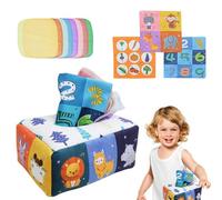 Cube sensoriel pour - Distributeur de foulards en soie colorés, entraîneur interactif pour les mains en peluche, outil de stimulation visuelle en tissu lavable | Activité innovante de