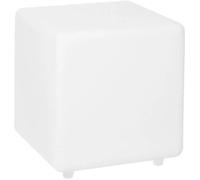 Cube solaire lumineux tabouret table basse LED blanc/multicolore CASY H30cm