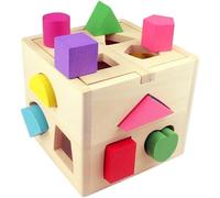 Cube Sorting Shapes,Intelligence Box Shape Wooden Box Wisdom/Educational Toys for Early Childhood Montessori Educational Aid Children