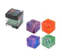Cube Squishy Toys Nee - Anti Stress Sensory Squeeze Toy for Relieving Anxious Stress Toys Doh - Squishy Fidget with Particle Sensory Toy for Adults Office Autism Anxiety Relief Gift (B5 4PCS, 5.5cm)