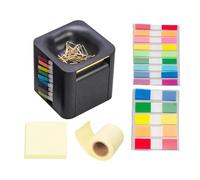 Cube Sticky Holder, Boîte À Notes Mémo, Distributeur De Notes Pop-up, Organisateur De Bloc-notes En Papier Avec Autocollants D'index Colorés Et Un Trombone Pour Améliorer La Productivité Du Bureau