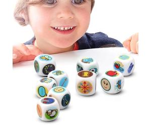 Cube Story - Ensemble de dés d'histoire | Cube de jeu de 120 g de dés pour raconter des histoires créatives, kits d'imagination, plaisir de table en famille pour les enfants qui apprennent la