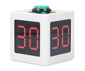 Cube Timer, Gift Luminosité Réglable 3 Boutons Digital Shot Timer pour Private Poker (Blanc)