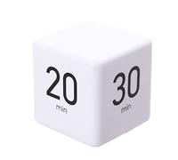 Cube Timer Pomodoro Timer Minutes Kitchen for Time Management 15-60 Minutes Blanc (Pas de Batterie)