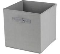 Cube velours côtelé panier de rangement 29 litres gris béton urban living