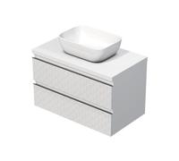 Cube Way 80x47,5x46 cm meuble de salle de bain suspendu avec lavabo et plaque de recouvrement, blanc mat (CUBE3D46802ZBKD)