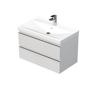 Cube Way 80x47,5x46 cm meuble de salle de bain suspendu avec lavabo et plaque de recouvrement, blanc mat (CUBE3D46802ZBVER)