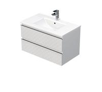 Cube Way 80x47,5x46 cm set meuble de salle de bain mural + lavabo 81x46 cm en céramique, blanc (CUBE3D802ZBMOD)