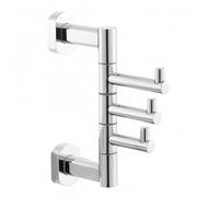 Cube Way Patère murale en laiton à 3 crochets, Chrome (SPI33)