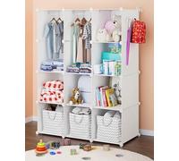 CUBEDIY Organisateur de crèche : durable, 20 % plus épais, armoire de bébé personnalisable, cadre en métal, étagère imperméable avec fixation murale (blanc)