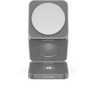 Cubenest 3in1 Chargeur sans Fil Pliable en Aluminium | Compatible avec Magsafe, Chargeur sans Fil pour iPhone 12/13/14/15, Apple Watch 7/8, Apple Watch Ultra, Puissance Totale 20W (Gray)