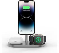 CubeNest 3in1 Wireless Magsafe Compatible Charger S313 Pro - Space Gray