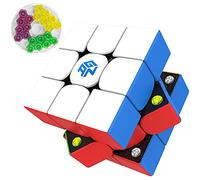 CuberShop GAN 356 M Cube de vitesse magnétique standard, cube magnétique sans autocollant Gans 3 x 3, lisse et rapide 3 par 3 Lite Performance phare GAN 356M réglable (356M Standard version 2020)