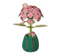Cubertime Kit d'hortensia en bois à faire soi-même, modèle de fleurs artificielles, décoration Forever Bloom, surprise pour la Saint-Valentin et anniversaire de mariage (129+ pièces)