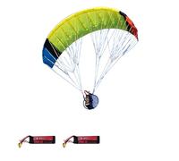 Cubertime Parapente RC 2,4 G 1,5 m d'envergure RTF avec 2 batteries, plus de 30 minutes de temps de vol, avion cascadeur en nylon, dépliant de parc extérieur pour débutants