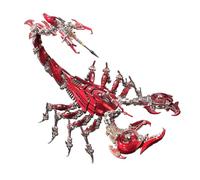 Cubertime Scorpion : Red Lotus 3D Full Metal Mechanical War Scorpion Model Kit, Cyber-Industrial Collectible avec articulations mobiles pour amateurs et fans de science-fiction (1073 pièces, rouge)
