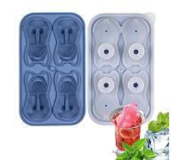 Cubes à glace Bulldog 4 cavités | Machine à fabriquer des glaçons en forme de chien Bulldog pour boissons froides,