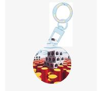 Cubes and Vibrant Red Pet ID Tag Dog Cat Tags Personnalisé Tendance Rond Nombreuses Couleurs Acrylique pour Petits et Grands Animaux de compagnie Bleu ciel Taille S