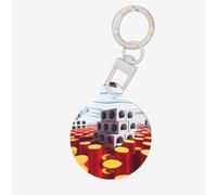 Cubes and Vibrant Red Pet ID Tag Dog Cat Tags Personnalisé Tendance Rond Nombreuses Couleurs Acrylique pour Petits et Grands Animaux de compagnie Blanc Petit