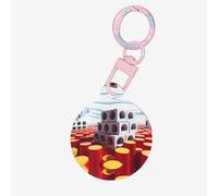 Cubes and Vibrant Red Pet ID Tag Dog Cat Tags Personnalisé Tendance Rond Plusieurs Couleurs Acrylique pour Petits et Grands Animaux de compagnie Rose Clair Moyen