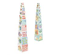 Djeco – Jouet à empiler BabyBioki – 10 cubes cigogne – Multicolore – À partir de 12 mois