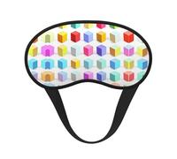 Cubes colorés. C'est un masque pour les yeux à bord noir. Le masque doux pour les yeux peut améliorer la qualité du sommeil et est adapté pour l'intérieur, l'extérieur et les voyages.
