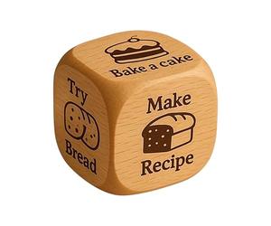 Cubes d'activité de cuisson, dés de décision de cuisson amusants, décodeurs en bois faits à la main, cadeaux de cuisine pour recette de dîner, ustensiles de cuisine, contient 6 activités amusantes
