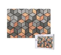 Cubes de béton et de cuivre,Puzzle Familial en Bois de 1 000 pièces pour Adultes et Adolescents, décoration d'intérieur
