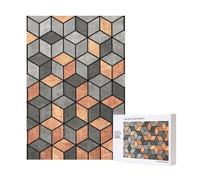 Cubes de béton et de cuivre,Puzzle Familial en Bois de 300 pièces pour Adultes et Adolescents