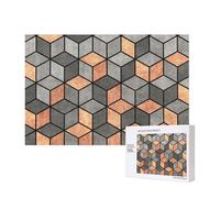 Cubes de béton et de cuivre,Puzzle Familial en Bois de 300 pièces pour Adultes et Adolescents, décoration d'intérieur