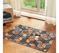 Cubes de béton et de cuivre,Tapis d'alimentation pour Animaux de Compagnie, Sets de Table en Cuir PU pour Chats et Chiens,40x60cm
