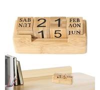 Cubes de calendrier pour bureau, blocs de calendrier de bureau en bois - Calendrier de bloc perpétuel pour bureau | Calendrier de blocs créatifs pour bureau, blocs d'affichage de Date et de mois rétro