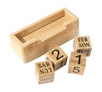 Cubes de calendrier pour le bureau - Blocs de motifs de nombres en bois, affichage de table de date mensuelle | Décor de calendrier perpétuel réutilisable pour le bureau de travail, étagère à domic