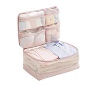 Cubes de Compression Organisateur de vêtements léger et réutilisable | Sacs Organisateurs de Pour Chaussures Maquillage Bijoux Valise Sac à Dos Université Séjour Croisière Rose