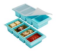 Cubes de congélation | Conteneurs de rangement réutilisables à 2/4 grilles - Cubes en silicone pour congeler les aliments - pour bouillon, soupe, restes, préparation des repas, congélation, pâtisserie