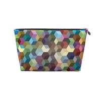 Cubes de Couleurs Abstraits imprimé Violet, Trousse de Toilette Trousse de Maquillage Sac à cosmétiques Trousse de Toilette de Voyage Portable