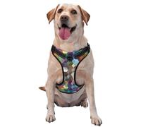 Cubes de Couleurs Abstraits imprimés Violets,Harnais pour Animaux de Compagnie, Harnais réfléchissant réglable pour Chien,L