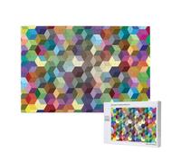 Cubes de Couleurs Abstraits imprimés Violets,Puzzle Familial en Bois de 1 000 pièces pour Adultes et Adolescents, décoration d'intérieur