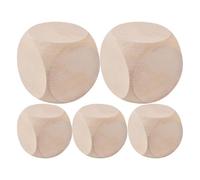Cubes De Dés en Bois Vierges - Bords d'angle Arrondis, Ensemble De 5 Blocs Carrés Inachevés, Polyèdres Vierges À Six Côtés, Formes Artisanales en Bois Naturel | De Bricolage pour Et ADU