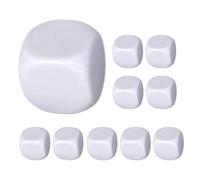 Cubes de dés vides, écrous acryliques vides | 10 blocs de cubes arrondis blancs,Écrous vides effaçables à sec pour fournitures scolaires pour l'enseignement des mathématiques en classe de jeu