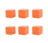 Cubes de dés Vierges Bricolage Blocs de dés en Plastique inachevés pour Jeux de société scènes d'enseignement 6 pièces 30x30x30mm (Orange)