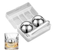 Cubes De Glace En Acier Inoxydable,2 Pièces 5.5 cm Glace Réutilisable Pour Whisky - Accessoires Cuisine Pour Fêtes Camping Cocktail Vin Bière