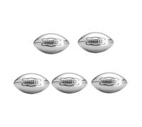 Cubes de glace réutilisables en acier inoxydable 304, pierres de refroidissement for vin, bière, boisson, congélation rapide, outil de Bar à roche, 5 pièces(Rugby Football 5pcs)