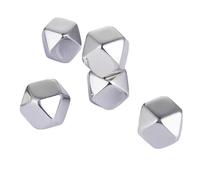 Cubes de glace réutilisables en acier inoxydable 304, pierres de refroidissement for vin, bière, boisson, congélation rapide, outil de Bar à roche, 5 pièces(Polygon 5pcs)