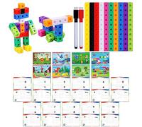 Cubes de Mathématiques à Lier, 100 Manipulés de Cubes de Mathématiques avec 30 Activités d'Apprentissage Blocs de Comptage de Nombres Blocs de Comptage Pré-K Fun & Éducatifs pour Jardin d'Enfants