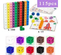 Cubes De Mathématiques Montessori Pour Enfant,Jouets Géométriques,Comptage,Lien,Décennie S À Pression,Jeux D'empilage,Entraînement De La Motricité Fine,Jouets Sensoriels - Type C