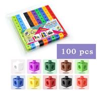 Cubes De Mathématiques Montessori Pour Enfant,Jouets Géométriques,Comptage,Lien,Décennie S À Pression,Jeux D'empilage,Entraînement De La Motricité Fine,Jouets Sensoriels - Type A