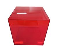 Cubes de présentation empilables en acrylique transparent - Vitrine transparente à 5 faces pour travaux manuels, collections et expositions - Rouge 20 x 20 x 20 cm