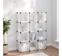 Cubes de rangement 12 pcs avec portes Transparent PP Transparent G